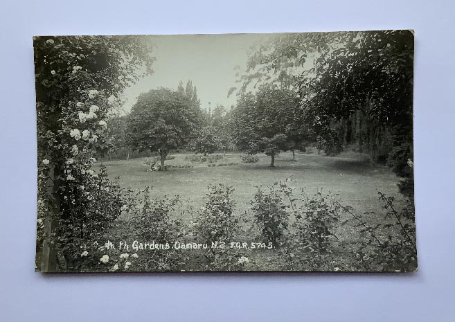early 1900's New Zealand FGR postcard of the Gardens in Oamaru